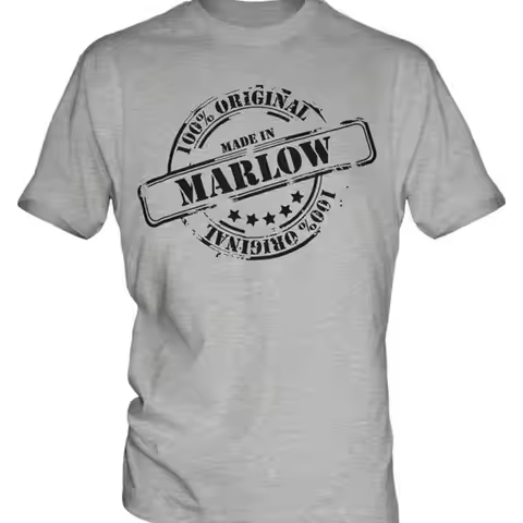 MADE IN MARLOW MENS T-SHIRT GIFT CHRISTMAS BIRTHDAY 18TH 30TH 40TH 50TH 60TH