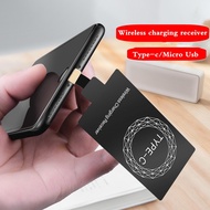 Qi Receiver รองรับ Type-C MicroUSB Fast Wireless Charging Adapter สำหรับ iPhone 5-7 โทรศัพท์มือถือ Android การชาร์จแบบไร้สาย