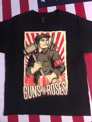Guns N Roses Propaganda 2011 Tour FL-UT Black T Shirt New Official GnR Merch
