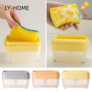 LY Detergent Dispenser, Double Layer Refillable Soap Pump Dispenser, Useful Detergent Filling Kitchen Tool Manual Press Dishwashing Container