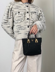 【日本直送 名牌中古包】PRADA 普拉達 手提包 黑色 經典 Logo 皮帶造型 尼龍 復古 vintage vintge 懷舊 zm3r7k