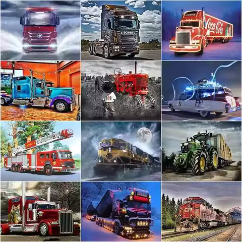 5D Diamond Painting Truck Rhinestone For Kids Kit Diamond Embroidery Fire Engine Picture Of Rhinesto