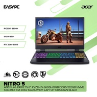 EasyPC| Acer Nitro 5 AN515-46-R4W2 15.6" Ryzen 5 6600H NVMe SSD Gaming Laptop| Obsidian Black