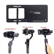 Handheld Gimbal Adapter Switch Mount Plate for GoPro Hero 8 7 6 5 black Camera for DJI Osmo 2 Feiyu Zhiyun Smooth Q Gimbal