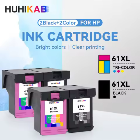 HUHIKAB Compatible for HP61 XL Black Color Ink Cartridges for HP 61 XL Deskjet 2050 1000 1050 1051 1
