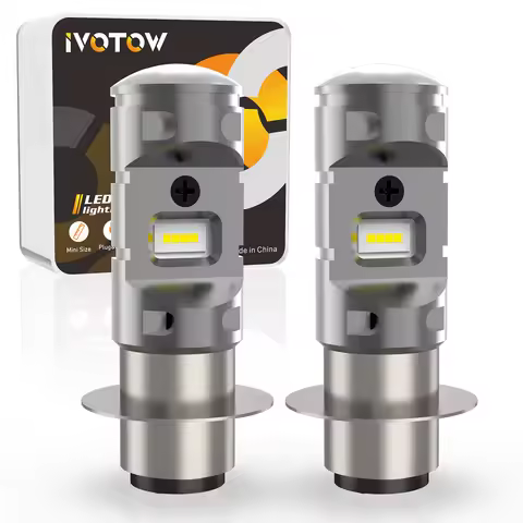 IVOTOW P15D H6M LED Headlight Bulb ATV Motorcycle 6000K White 12V P15D-25-1 Base Hi/lo Beam Headlamp
