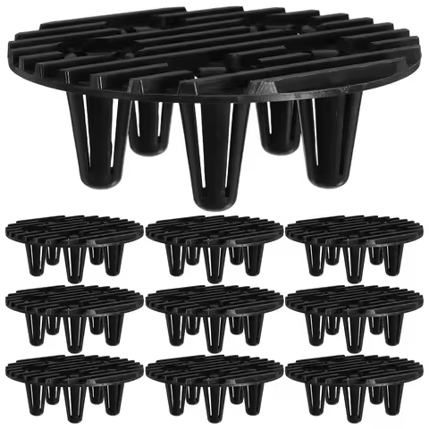 10pcs Thicken Plastic Insect Net Pot Feet Elevator Black Protector for Garden Flower Stand Planter C