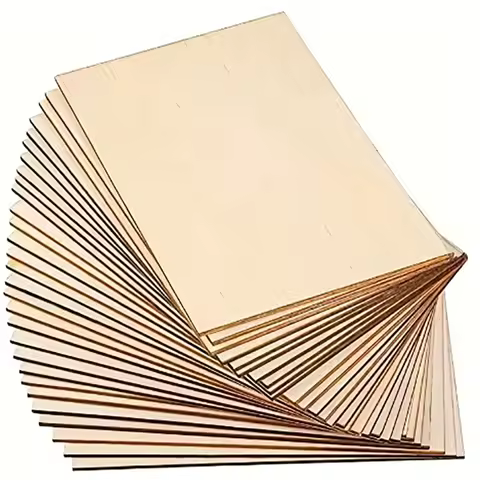 2-10Pcs Wood Rectangle 4x4in,6X4in Blank Unfinished Wood Sheets For DIY Crafts Wood Burning Painting