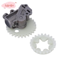 KANGN Chain Saw Oil Pump, Metal Compact Oil Pump Gear, Round Silver Easy to Install Oil Pump Worm Ge