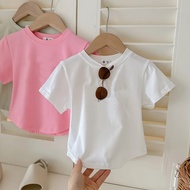 Plain T-Shirt Tops for Girls Ages 1 2 3 4 5 6 7 8 9 10 11 12 Years Tshirt Budak Perempuan Baju T Shi