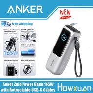 Anker Zolo Power Bank 25000mAh 165W with Retractable and Built-In USB-C Cables
