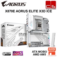 GIGABYTE X870E AORUS ELITE X3D ICE ATX-MOBO AM5 DDR5 Motherboard + AMD 7000+ 8000 + 9000 Series Proc
