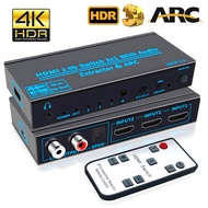 4K 60Hz HDMI 2.0 Audio Extractor 3x1 Switch 5.1Ch HDMI Audio ARC Switcher Toslink SPDIF Coaxial Anal