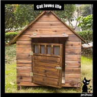 Solid wood dog house outdoor rainproof waterproof dog cage dog house cat litter cat house pet litter kennel rumah kucing