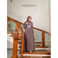 HO010 ATTIN - NADIYAH DRESS by Attin Gamis Cantik Polos Bahan Zanetha