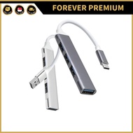(FOREVER PREMIUM) USB 3.0 C Hub USB Hub Port Splitter 1 to 4 ports Adaptor High Speed Extension Hub