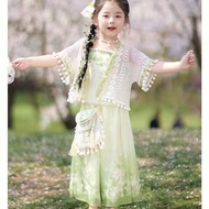 汉服女童夏款2025新款古装儿童新中式唐装古风三件套古装女孩裤装Hanfu girls summer 2025 new ancient costume20250925