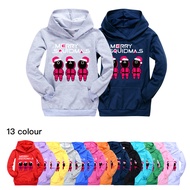 Squid Game Boys Girls Pocket Hoodie Cotton Hooded Long-sleeved Sweater Cartoon Print Pullover 1399 Spring Autumn Kids Clothing