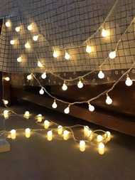 白色小燈珠led串燈,暖色和閃爍模式,星空氛圍裝飾適用於戶外露營、臥室、聖誕、生日、假日派對、花園、商店、酒吧等場合