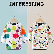 INTERESTING Art Bibs, Easy Clean Waterproof Children Painting Apron, Gifts Polyester Drawing Dressin