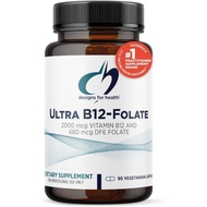 Designs for Health Ultra Methylated B12 + Methyl Folate - Vitamin B12 Methylcobalamin and Folate Sup