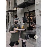 Multicolored smiley face T-shirt