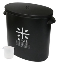 股票仍然是日本製造的米倉5公斤黑色的稱重米袋子用一個杯子RICE HB-3434