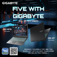GIGABYTE LAPTOP G5 KF GAMING (I5-12500H /8GB, 16GB OR 32GB /512GB SSD/ 15.6 FHD 144Hz / NVIDIA RTX4060 8GB / W11/ BAGPACK /2YR) E3MY333SH