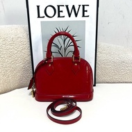 LV/路易威登 Alma紅金漆皮貝殼BB 手提斜挎包