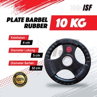 Rubber Barbell Plate 10 KG Diameter 5cm Rubber Barbell Plate Weight Plate 10kg