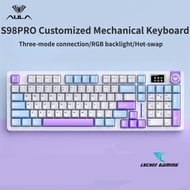 AULA S98 PRO Customized Mechanical Keyboard 2.4g Wireless Three Mode Bluetooth Gasket Structure RGB 