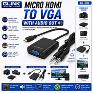 GLINK Micro HDMI to VGA Adapter with Audio Output 1080P Full HD Converter for Camera Projector Monit