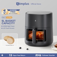 Simplus Air Fryer 5L Large Capacity|1450W Power | Digital Screen Control |  Viewable Windows丨8 Prese