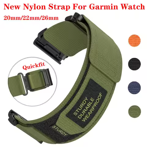 26 22 20 mm Nylon Loop Strap For Garmin Fenix 6X 6 6s Pro 7 7s 7X solar 5 5X Plus 3 3HR Epix Gen 2 Q