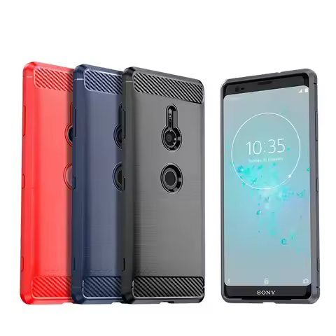 Carbon Fiber Texture TPU Case for Sony Xperia XZ3 XZ2 Compact XZ1 Premium XA2 Ultra XA1 Plus Shockpr