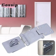 GOSSIP Iron Lock Buckle, Durable 2 Fold/3 Fold Door Lock,  Anti Disassembly Screws Thickened Grey La