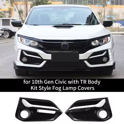 Fog Light Covers for 10th Gen Honda Civic Modified Type R Bumper, Front & Rear Bumper Fog Lamp Trims