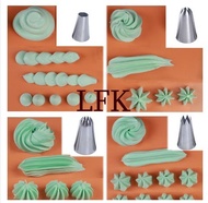 SPECIAL SPUIT 4PCS SET #9FT #356 #1E #1A NOZZLE BESAR JUMBO PIPING KUE sagu bag Stainless Steel Kitc