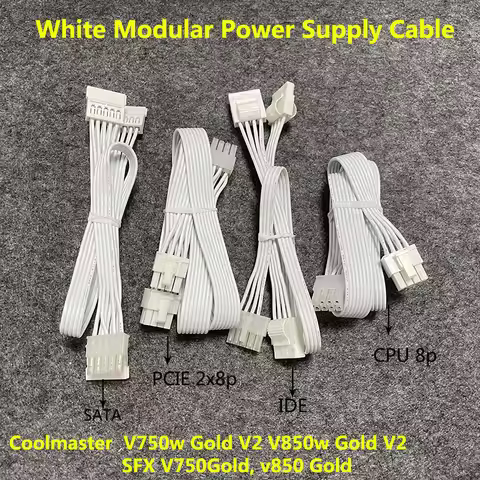 White High Quality 8Pin to PCIE 8pin CPU 8pin SATA IDE Power Supply Cable for Coolmaster V750 GoldV2