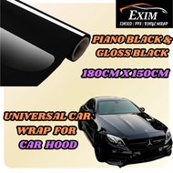 PET VINYL WRAP [PIANO BLACK] FOR CARS (SIGHT MIRROR. ROOF & HOOD)