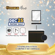 【Ready Stock】EG Premium 7in1 S/STEEL Basin Cabinet Set 600MM