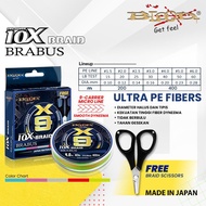 PE. BLOOD 10X BRAID BRABUS X9 (Color MULTICOLOR) Tali Pancing Benang Braided Line Braided Line X8 Br