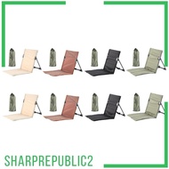 [Sharprepublic2] Beach Chair with Back Support Foldable Chair Pad Oxford Stadium Chair for Sunbathing Backpacking Hiking Garden Travel
