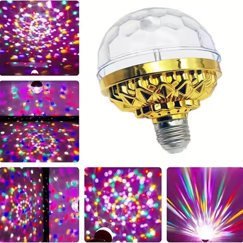 Colorful Rotating LED Bulb E27 Stage Light RGB Disco Party Lamp Magic Crystal Ball Christmas Wedding