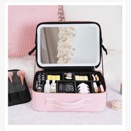 Tas Makeup Lampu LED – Beauty Case Full Mirror dengan Cermin & Lampu Tas Makeup Artist MUA Praktis d