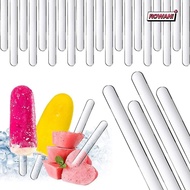 ROWAN1 Popsicle Mold, Acrylic Reusable Popsicle Sticks, Replacement Transparent Cake Pop Sticks