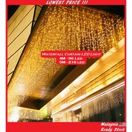Fairy Curtain LED String Light Outdoor Party Wedding Decoration Christmas Waterfall Lamp Lampu Raya