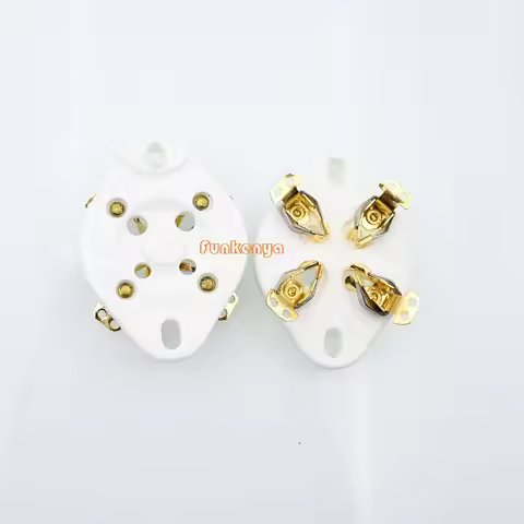 10PCS Gold Four Pin Ceramic Tube Socket Base 2A3 300B FU811 811A 866 572B 101D Electric Amplifier Tu
