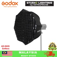 Godox AD-S60S ADS60S Umbrella Style 60cm Quick Fold Silver SoftBox with Grid Godox Mount for AD400Pr