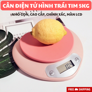 [SIÊU CHÍNH XÁC] CÂN ĐIỆN TỬ NHÀ BẾP MINI HÌNH TRÁI TIM 5KG/1G///DL - CÂN ĐIỆN TỬ MINI - CÂN TIỂU LY